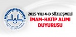 2015 Yılı 4-B Sözleşmeli İmam-Hatip Alımı (SÖZPER-2015) Duyurusu