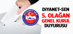Diyanet-Sen 5. Olağan Genel Kurul Duyurusu