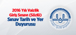2016 Yılı Vaizlik Giriş Sınavı (Sözlü) Sınav Tarih ve Yer Duyurusu