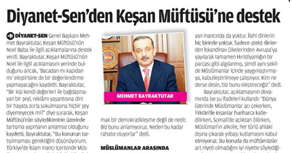 Diyanet-Sen'den Keşan Müftüsüne Destek