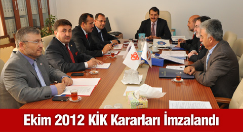 Ekim 2012 KİK Kararları İmzalandı