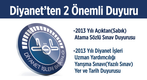 Diyanet&#8217;ten 2 Önemli Duyuru